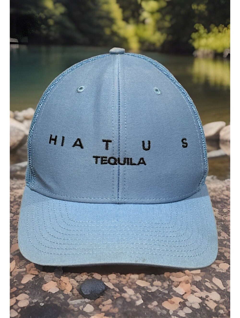 Hiatus Tequila Aged American Oak Barrel One Year Blue Mesh Snapback Baseball Cap